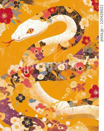 年賀状のイラスト素材_巳年(2025) 年賀状のイラスト素材_巳年(2025) 120426021