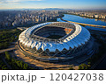 Top view of a large football arena in a big city. 120427038