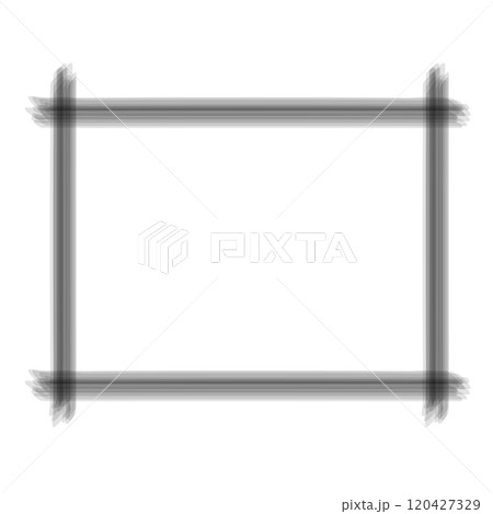 Abstract monochrome frame design with overlapping brushstroke effects, creating a modern minimalist geometric border. Ideal for creative projects, templates, decorative layouts. Vector illustration 120427329