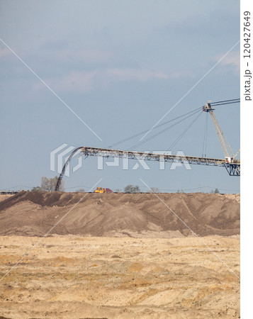 Opencast brown coal mine. Giant excavator. Opencast brown coal mine. Giant excavator. 120427649