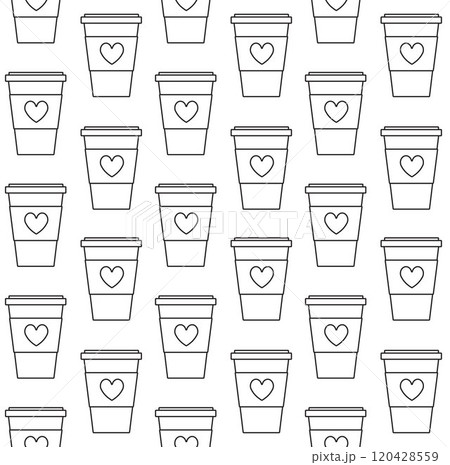 Vector seamless pattern of take away coffee cup Vector seamless pattern of take away coffee cup 120428559