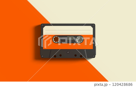 Colorful Retro Cassette Tape Background 120428686
