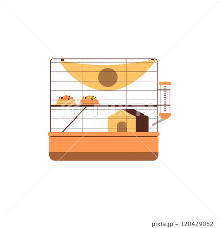 Vector illustration of a two-story hamster cage on an isolated background. 120429082