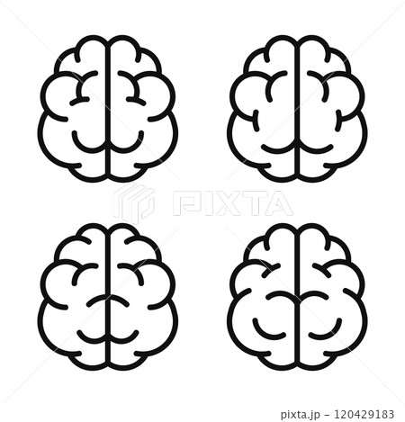 Brain Icons Set on White Background. Vector 120429183