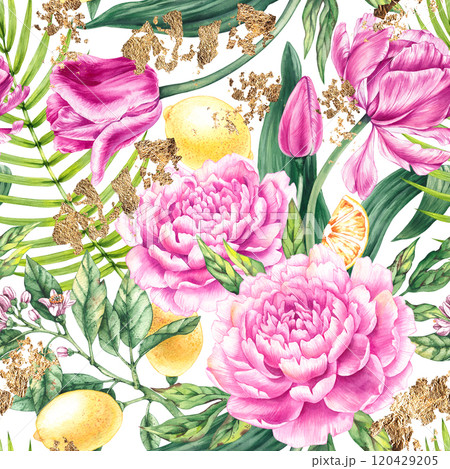 Floral collection hand drawn watercolor illustrations 120429205