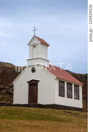 Church Raudamelskirkja in Raudamelur, Iceland Church Raudamelskirkja in Raudamelur, Iceland 120429326