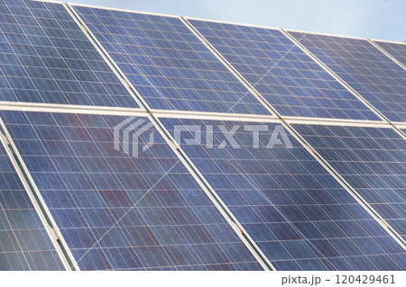 Close-up of solar panels in a photovoltaic power plant 120429461
