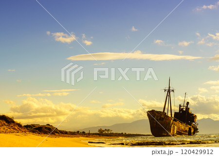 The famous shipwreck near Gythio Greece 120429912
