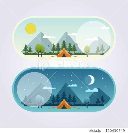 flat mountain illustration vector design 120430849