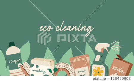 Background for cleaning service. Eco friendly cleaning web banner. 120430908
