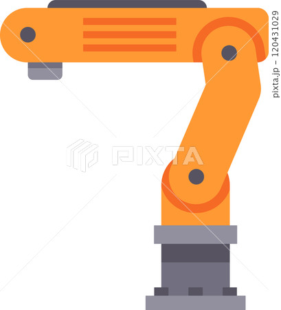 Modern robotic arm performing a complex industrial task, showcasing automation and advanced technology in a contemporary factory setting 120431029