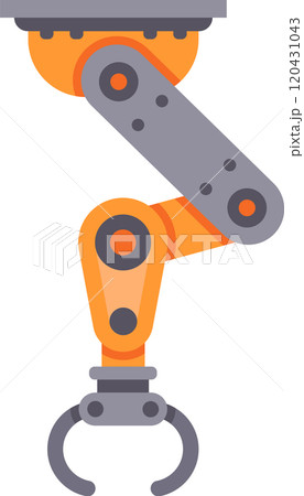 Modern robotic arm is picking up an object in a factory setting, showcasing automation and advanced technology in manufacturing processes Modern robotic arm is picking up an object in a factory setting, showcasing automation and advanced technology in manufacturing processes 120431043