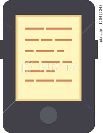 Modern smartphone is displaying lines of text on a yellow background, representing the concept of reading on a mobile device Modern smartphone is displaying lines of text on a yellow background, representing the concept of reading on a mobile device 120431048