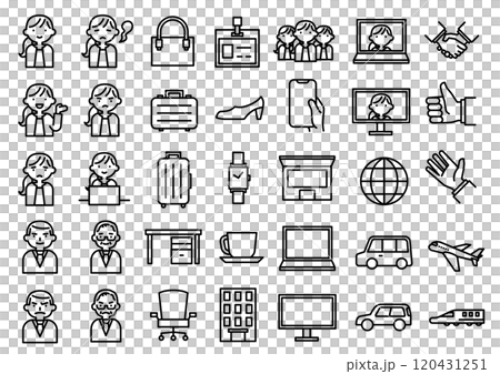 働く女性会社員のアイコンセット 120431251