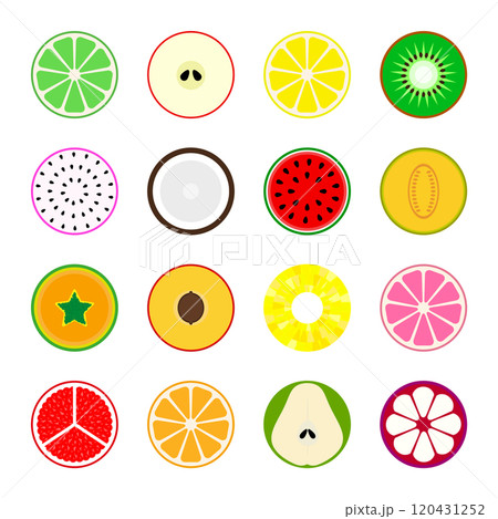 Collection of vector fruit icons. 120431252