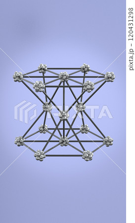 Crystal Lattice Zinc 3D Illustration. 120431298