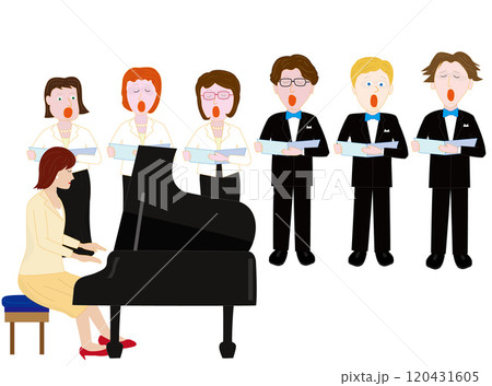 コーラスを楽しむ人たちのイラスト素材です。 コーラスを楽しむ人たちのイラスト素材です。 120431605