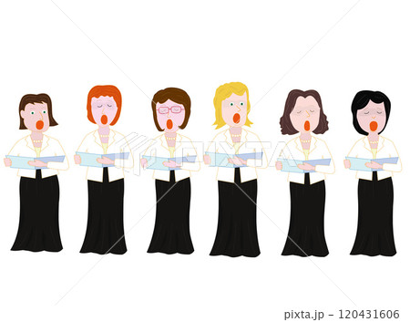 コーラスを楽しむ人たちのイラスト素材です。 120431606