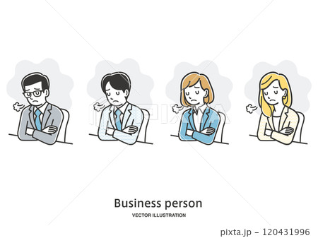 ため息をつき落ち込む男女の会社員の人々 120431996