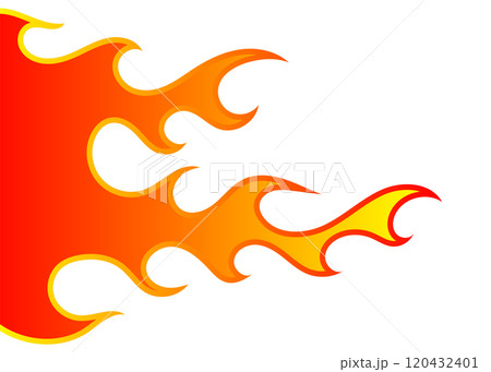 Tribal hotrod muscle car silhouette flame graphic. Vector illustration 120432401