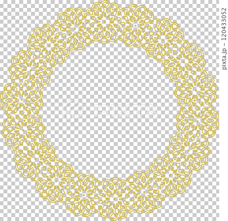 金色の繊細なレース風線画ベクターアイコン 120433052