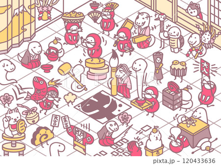 2025 年賀状素材 巳 ダルマ イラスト 2025 年賀状素材 巳 ダルマ イラスト 120433636