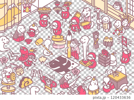 2025 年賀状素材 巳 ダルマ イラスト 2025 年賀状素材 巳 ダルマ イラスト 120433636