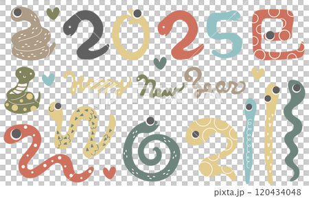 Pop and colorful snake illustration material 120434048