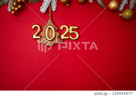 Christmas and Happy New background 120434077