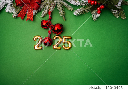 Christmas and Happy New background 120434084