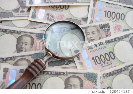 お金とルーペ 120434187