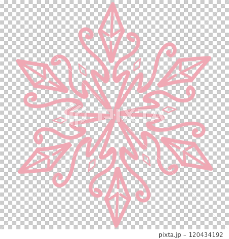 Pink lace-like snow illustration 120434192