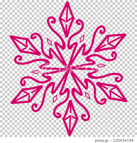 濃いピンクのレースのような雪のイラスト 濃いピンクのレースのような雪のイラスト 120434194