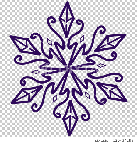 紫のレースのような雪のイラスト 120434195