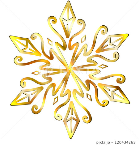 金のレースのような雪のイラスト 金のレースのような雪のイラスト 120434265