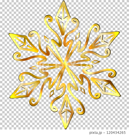 金のレースのような雪のイラスト 金のレースのような雪のイラスト 120434265