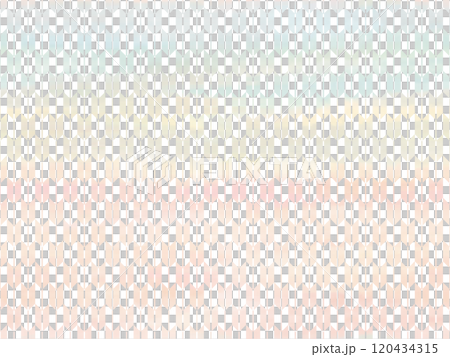 水色～ピンクのグラデーションのある矢羽根絣文様シームレス 120434315