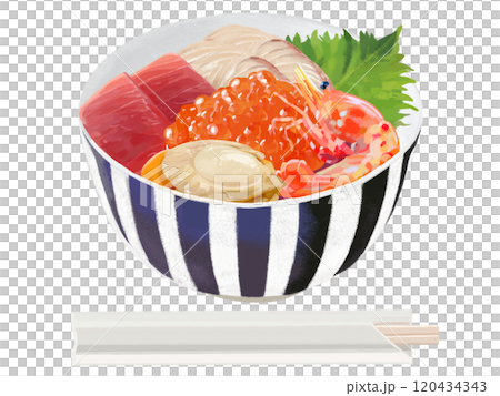 Seafood bowl (striped bowl) with disposable chopsticks Seafood bowl (striped bowl) with disposable chopsticks 120434343