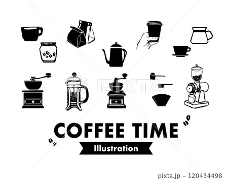 Coffee-related illustration set. 120434498