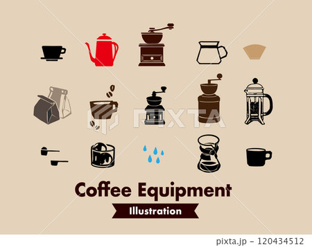 コーヒーのレトロなイラストセット 120434512