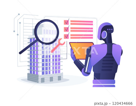 AI-Supported Property Inspection abstract concept vector illustration. AI-Supported Property Inspection abstract concept vector illustration. 120434666