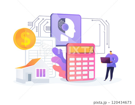 AI-Driven Property Valuation abstract concept vector illustration. 120434673