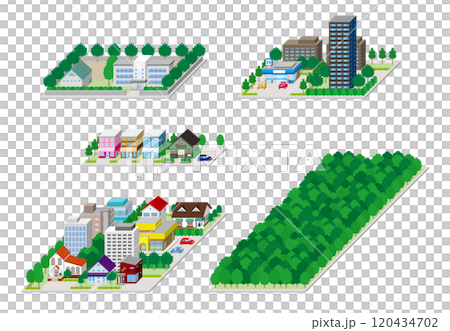 城市景觀的 3D 插圖。 120434702