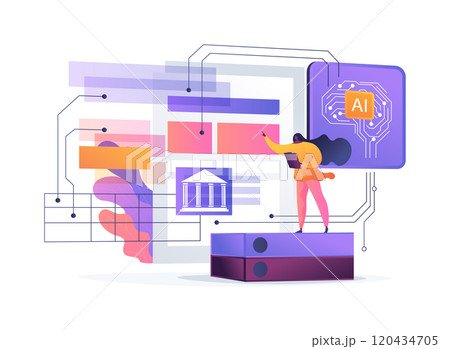 AI-Supported Document Automation abstract concept vector illustration. 120434705