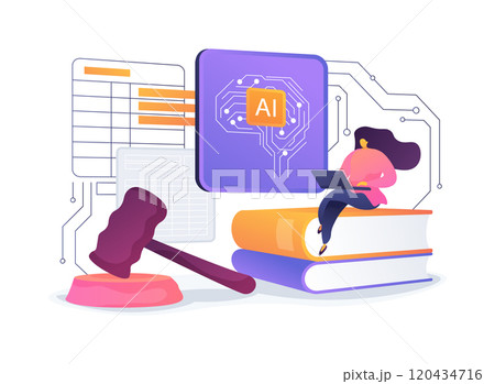 AI-Backed Legal Research abstract concept vector illustration. AI-Backed Legal Research abstract concept vector illustration. 120434716