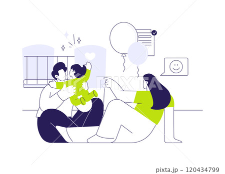 Adopted child moving in abstract concept vector illustration. 120434799