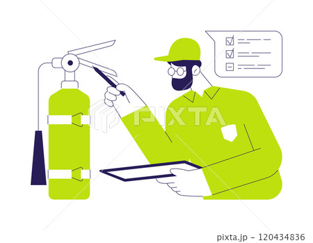 Fire inspection abstract concept vector illustration. Fire inspection abstract concept vector illustration. 120434836