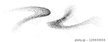 Charcoal splashes, black dotwork grain texture, abstract stipple sand effect 120434934