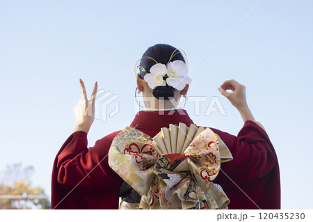 振袖を着た成人した女性 振袖を着た成人した女性 120435230