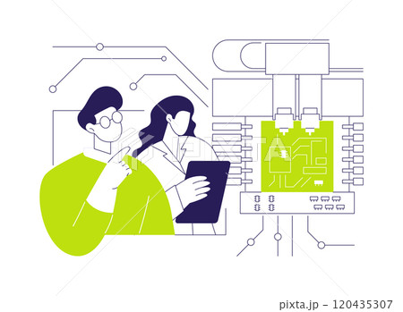 Pick and place machine abstract concept vector illustration. 120435307